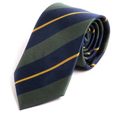 Blue & Green Bold 7cm Ply Striped Tie - Tie Doctor