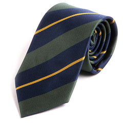 Blue & Green Bold 7cm Ply Striped Tie - Tie Doctor