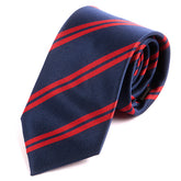Blue & Red 7cm Ply Striped Tie - Tie Doctor