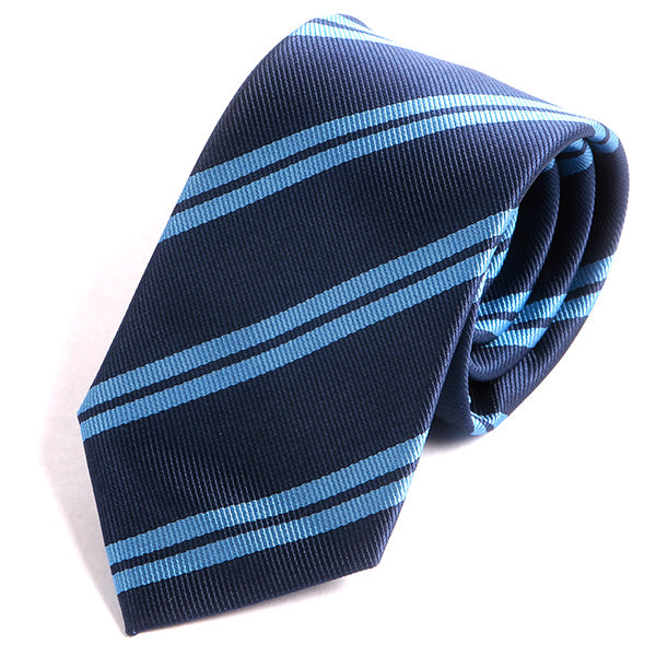 Blue Double Stripe 7.5cm Ply Tie - Tie Doctor