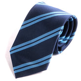 Blue Double Stripe 7.5cm Ply Tie - Tie Doctor
