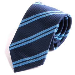 Blue Double Stripe 7.5cm Ply Tie - Tie Doctor