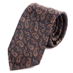 Brown Mini Paisley Print Tie - Tie Doctor