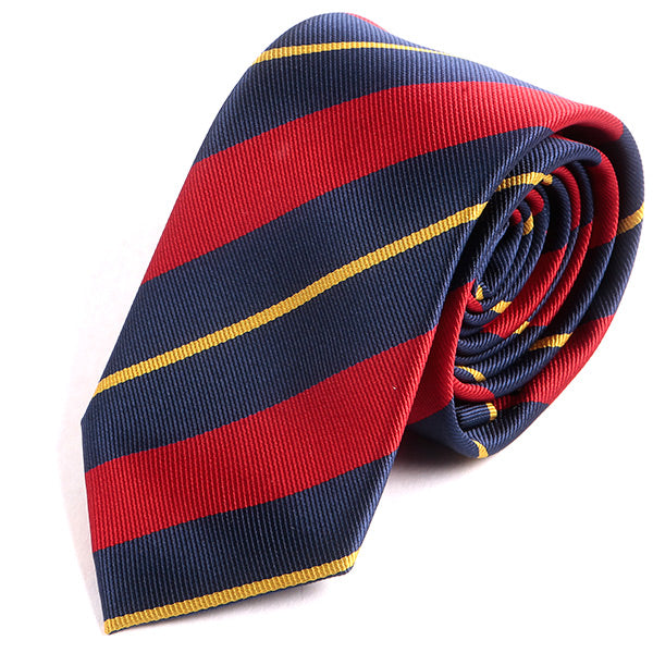 Red & Yellow 7cm Ply Stripe Tie - Tie Doctor