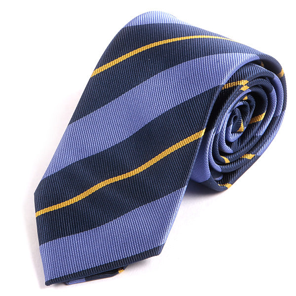 Blue & Yellow 7cm Ply Stripe Tie - Tie Doctor  
