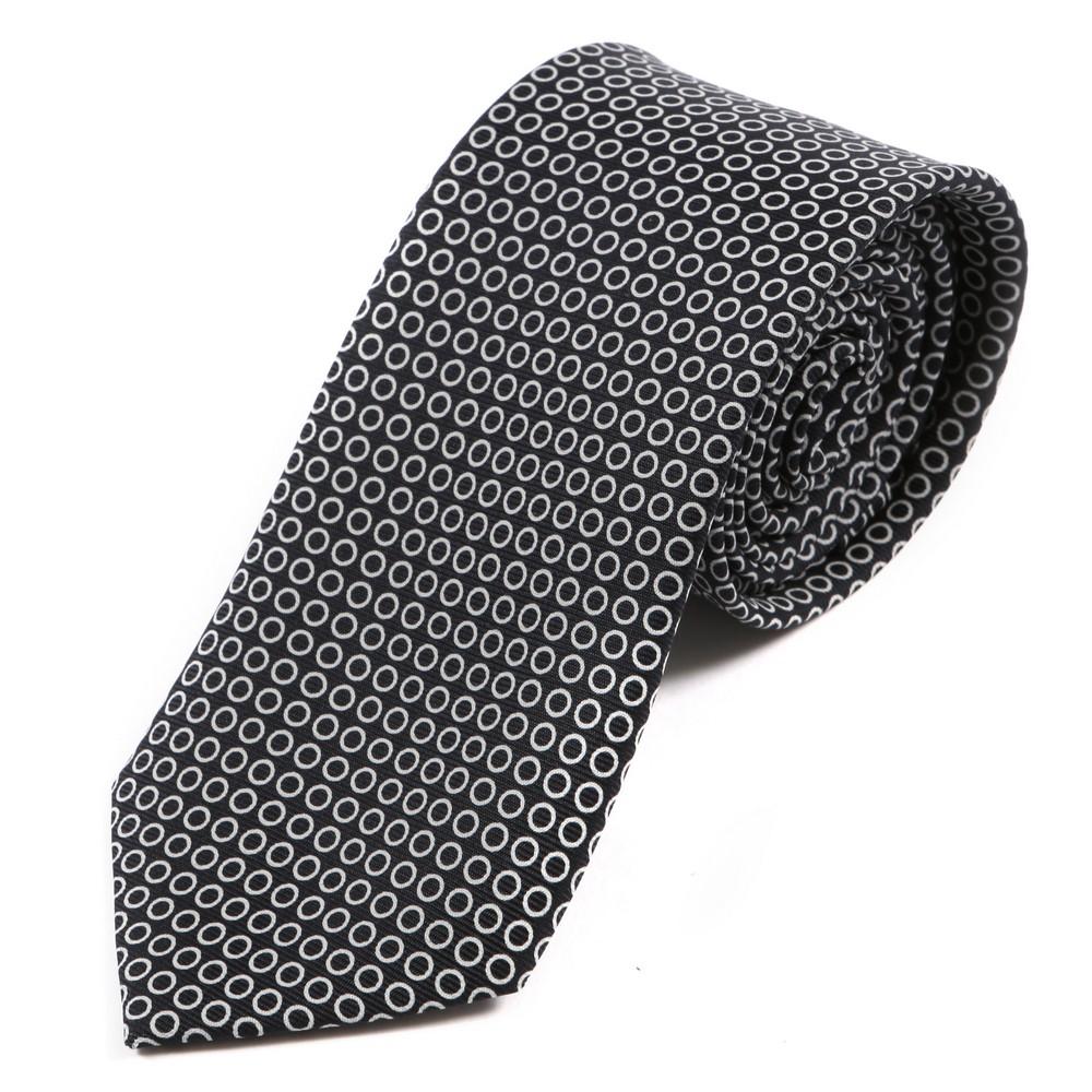 Black & White Micro Circles Silk tie - Tie Doctor  