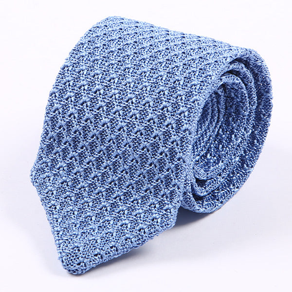 Royal Blue Iza Pointed Silk Knitted Tie - Tie Doctor