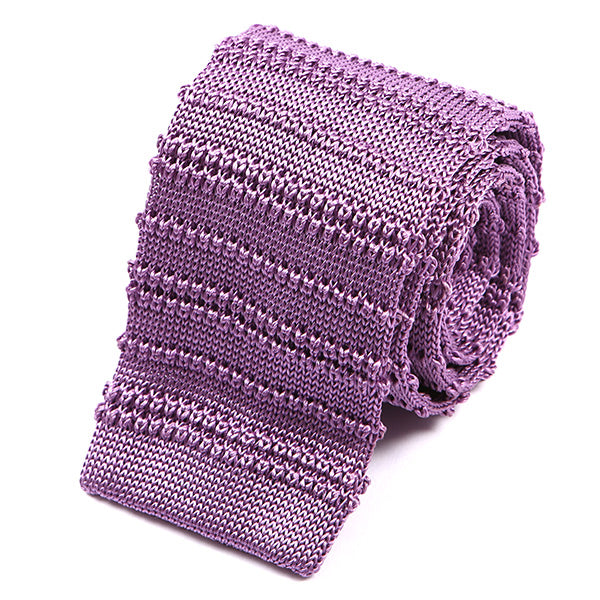 Curtis Purple Striped Silk Knitted Tie 6cm - Tie Doctor