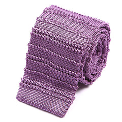 Curtis Purple Striped Silk Knitted Tie 6cm - Tie Doctor