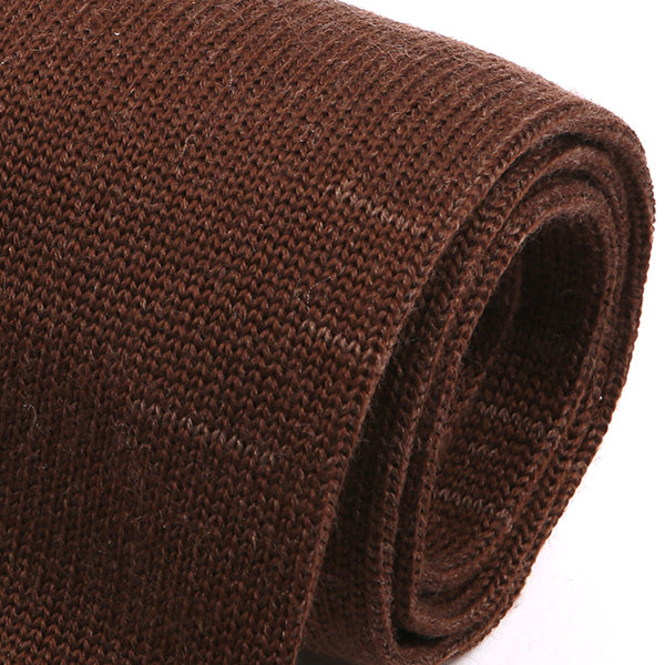 Brown Marl Pointed Wool Knitted Tie 6.5cm - Tie Doctor  