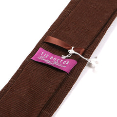 Brown Marl Pointed Wool Knitted Tie 6.5cm - Tie Doctor  