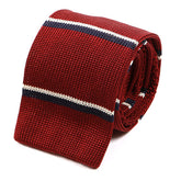 Burgundy Striped II Silk Knitted Tie - Tie Doctor