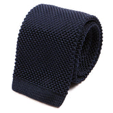 Navy Blue Silk Knitted Tie - Tie Doctor