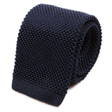 Navy Blue Silk Knitted Tie