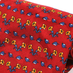 Red Floral Pattern Wide Silk Tie 10cm - Tie Doctor  