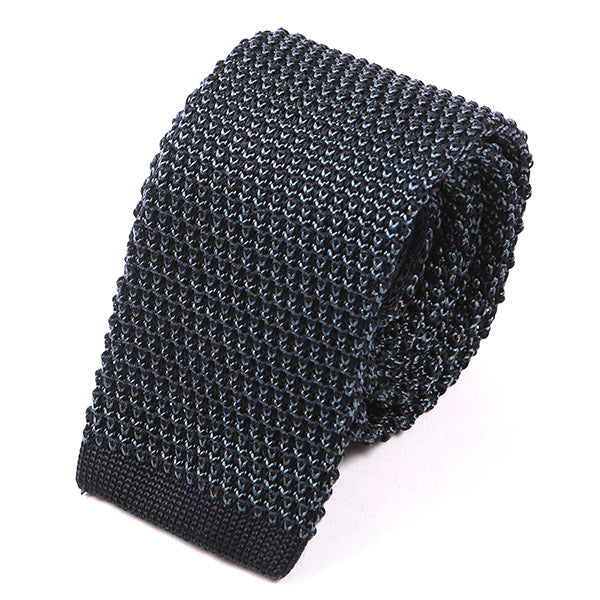 Navy Blue Star Silk Knitted Tie 6cm - Tie Doctor