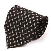 Black & Pink Leaf Wide Silk Tie 9.5cm - Tie Doctor