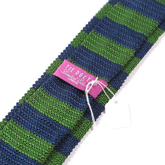 Dexter Green & Blue Striped Silk Knitted Tie 6cm - Tie Doctor  