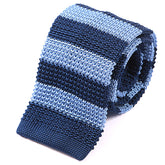 Dexter Blue Striped Silk Knitted Tie 6cm - Tie Doctor