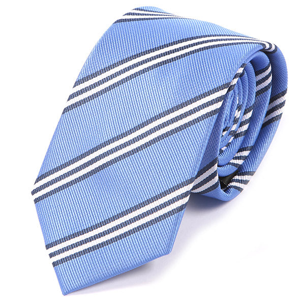 Light Blue Regimental Stripe Tie 7.5cm - Tie Doctor