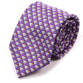 Purple Martini Print Silk Tie 7.5cm - Tie Doctor