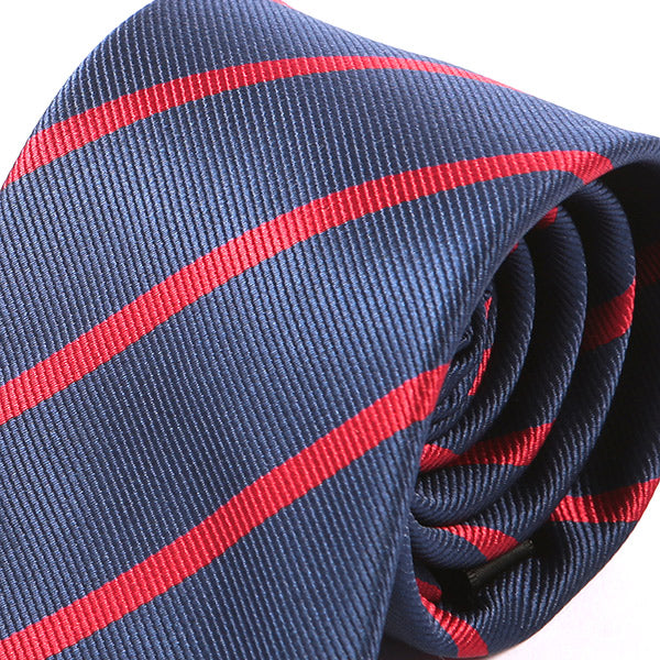 Blue & Red 7.5cm Ply Striped Tie | Style Two - Tie Doctor  