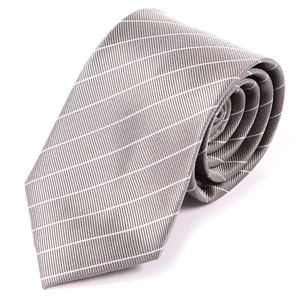 Grey Pinstripe Striped Tie 7.5cm - Tie Doctor