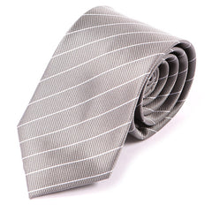 Grey Pinstripe Striped Tie 7.5cm - Tie Doctor