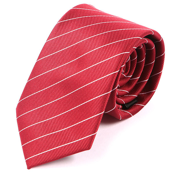 Red Pinstripe Striped Tie 7.5cm - Tie Doctor