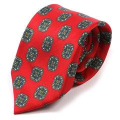 Red Ring Oga Motif IMS Tie 7.5cm - Tie Doctor
