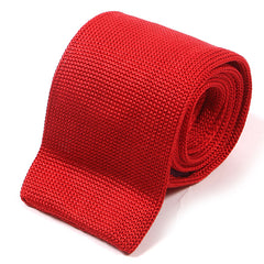Bright Red Silk Knitted Tie 6cm - Tie Doctor