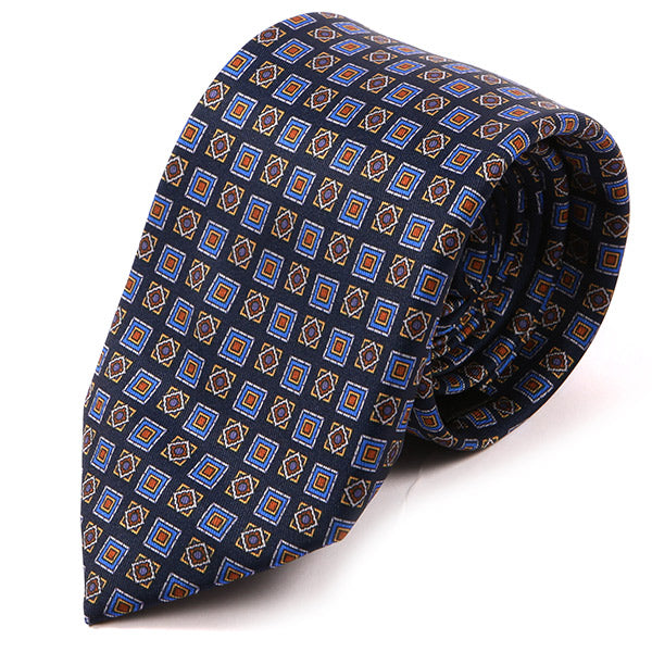 Deji Blue Duo Motif IMS Tie 7.5cm - Tie Doctor