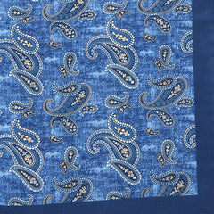 Paisley Blue Marl Pocket Square - Tie Doctor