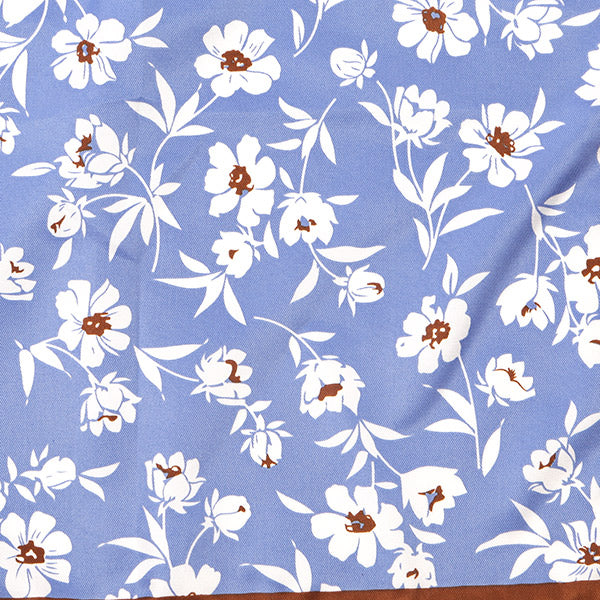 Blue & Brown Trim Floral Pocket Square - Tie Doctor  