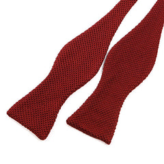 Dark Red Self-Tie Silk Knitted Bow Tie - Tie Doctor