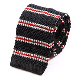 Navy Blue And Red Striped IV Silk Knitted Tie - Tie Doctor