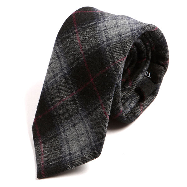 Black And Red Striped Wool Tie - Tie Doctor