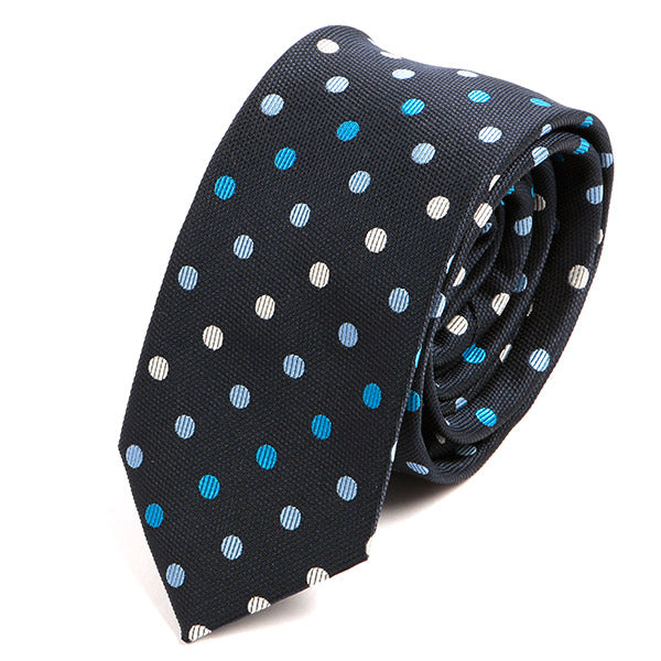 Jude Blue Polka Dot Skinny Tie - Tie Doctor