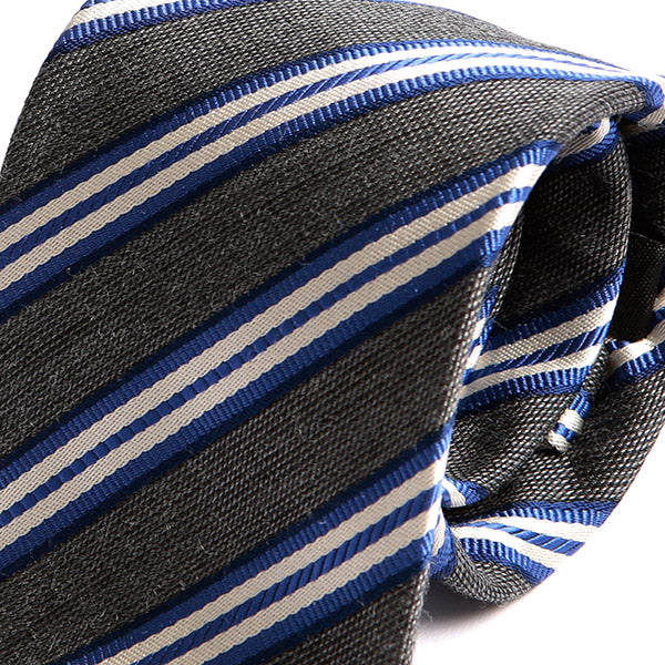Grey Stripe Wool And Silk Tie - Tie Doctor  