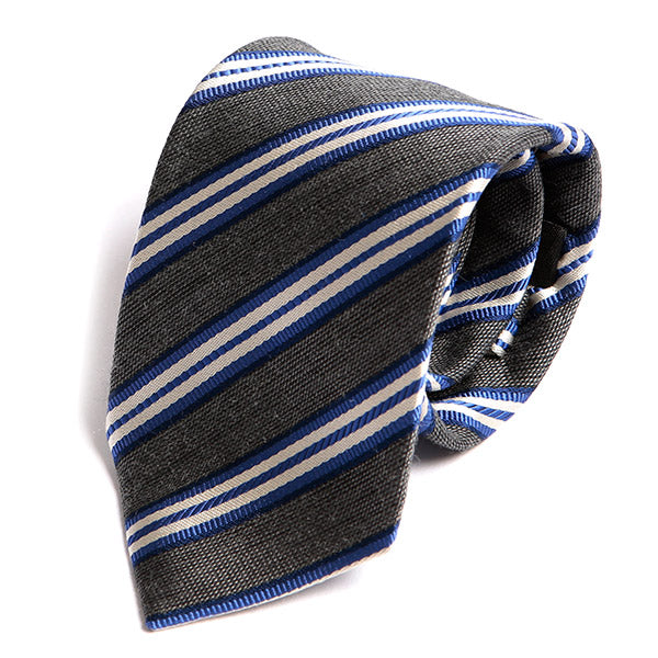 Grey Stripe Wool And Silk Tie - Tie Doctor  