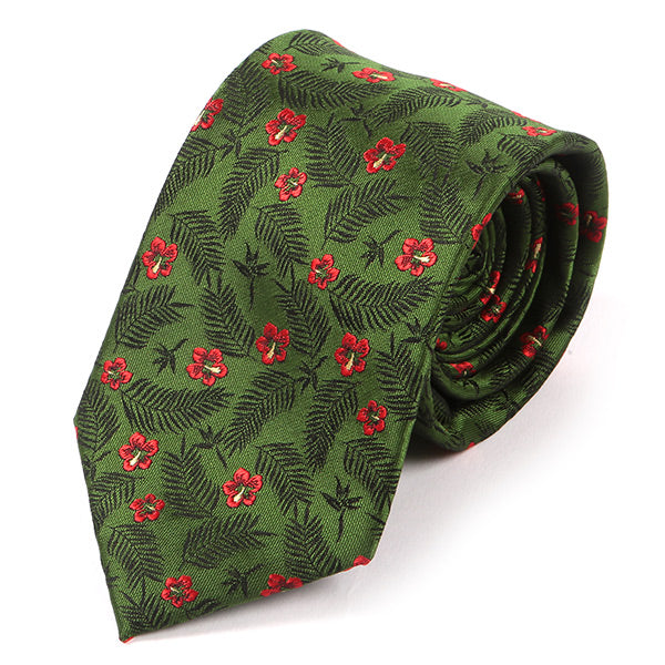 Green Tropical Floral Tie - Tie Doctor