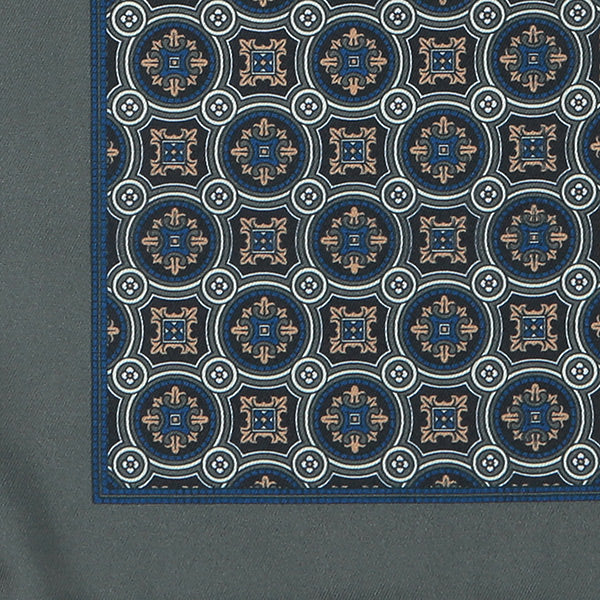 Campbell Sage Green & Black 33cm Pocket Square - Tie Doctor