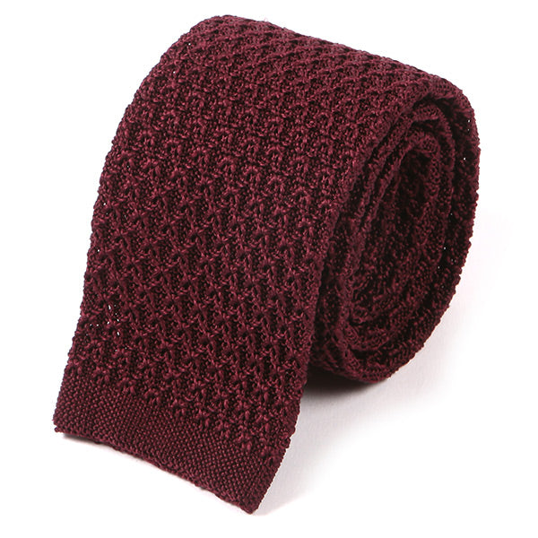 Dark Wine Iza Silk Knitted Tie - Tie Doctor
