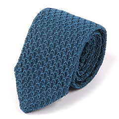 Yale Blue Iza Pointed Silk Knitted Tie - Tie Doctor  