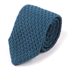Yale Blue Iza Pointed Silk Knitted Tie - Tie Doctor