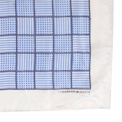 Light Blue And White Squares Large Silk Pocket Square - UK Printed - Tie Doctor