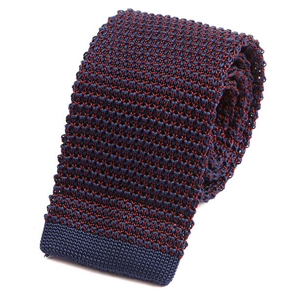 Navy & Red Fusion Silk Knit Tie - Tie Doctor