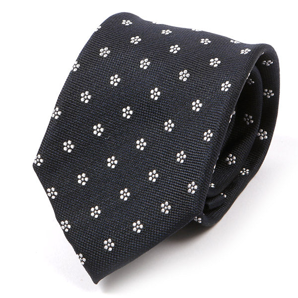 Navy Floral Silk Tie - Tie Doctor