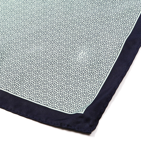 Navy & Mint Green Pocket Square - Tie Doctor