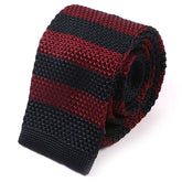 Navy Blue & Burgundy Silk Knitted Tie - Tie Doctor